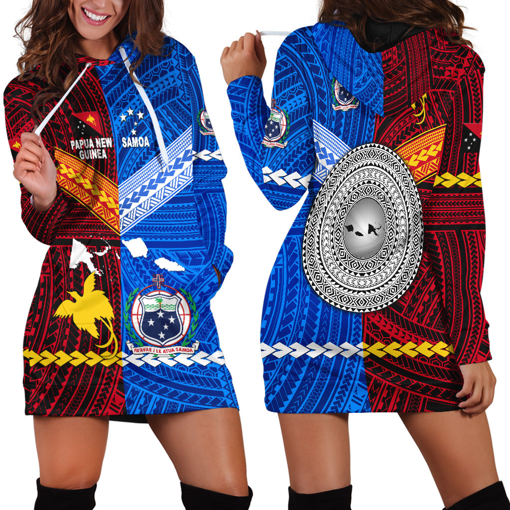 Papua New Guinea And Samoa Together Hoodie Dress