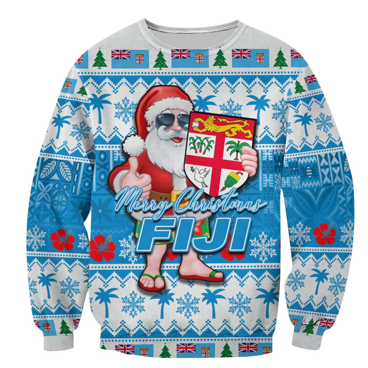 Fiji Christmas Christmas Sweatshirt Cool Santa Claus
