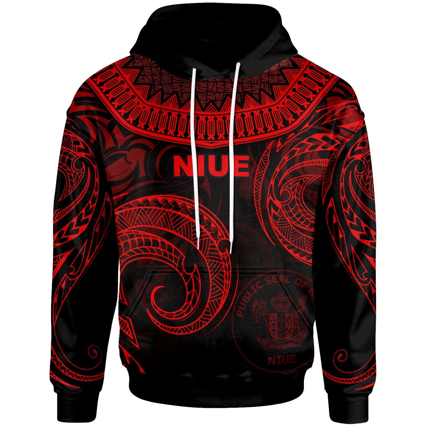 Niue Hoodie Unique Serrated Texture Red