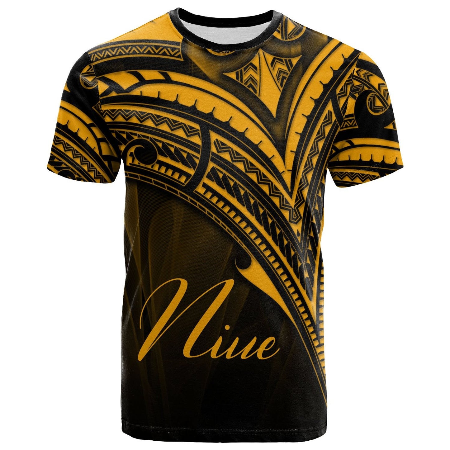 Niue T - Shirt - Gold Color Cross Style