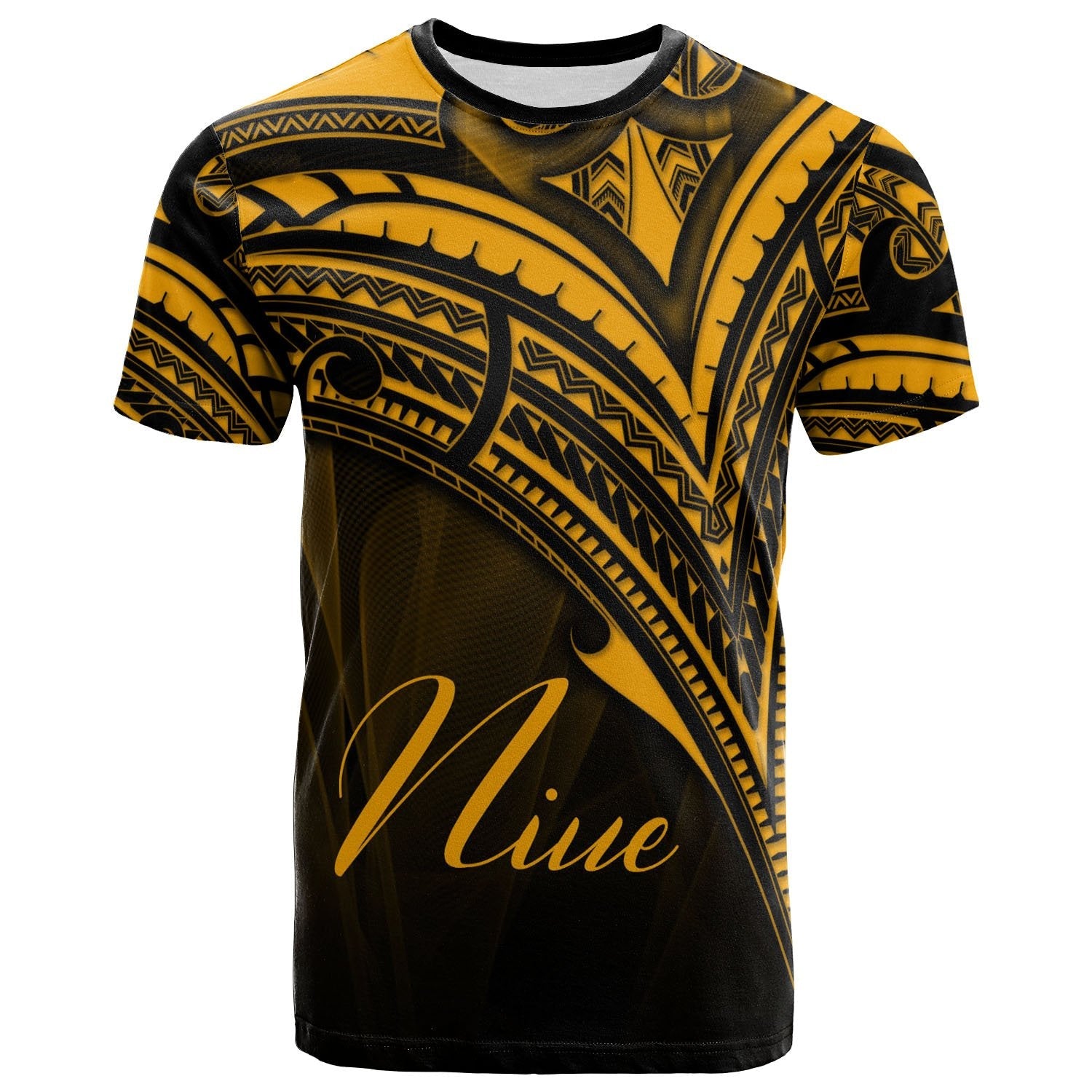 Niue T - Shirt - Gold Color Cross Style