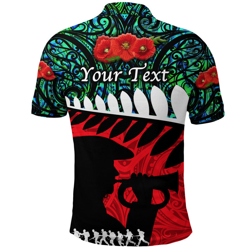 New Zealand Maori ANZAC Polo Shirt Remembrance Soldier - Turquoise