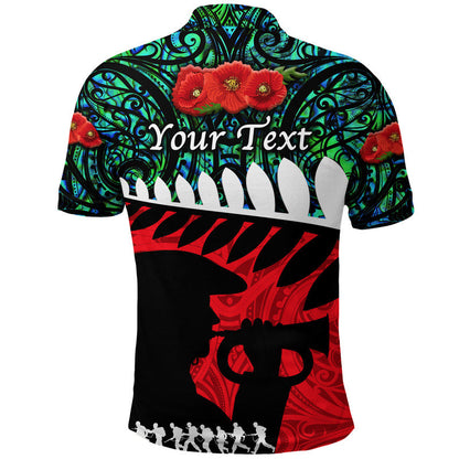 New Zealand Maori ANZAC Polo Shirt Remembrance Soldier - Turquoise