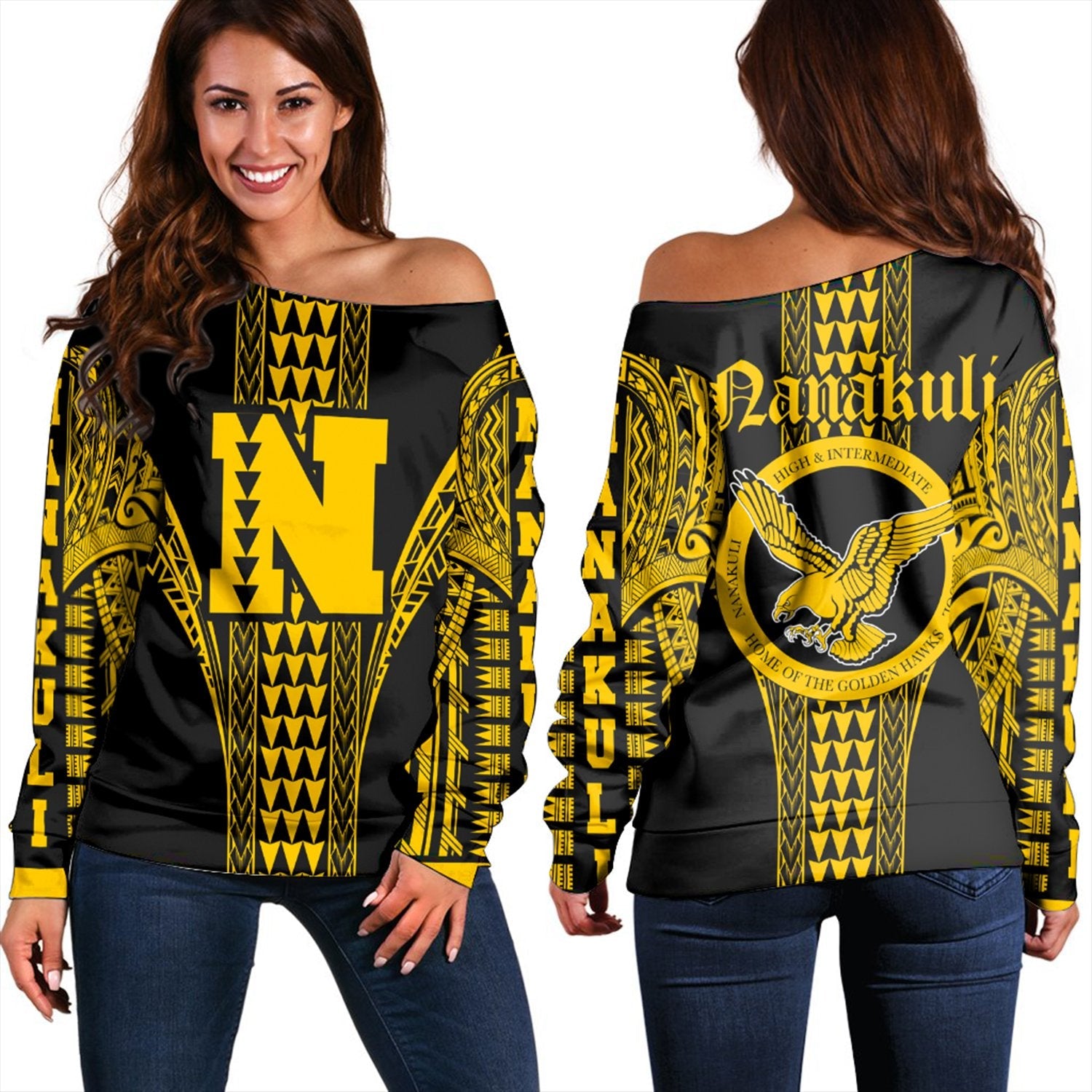 Hawaii Nanakuli High Women's Off Shoulder Sweatshirt AH