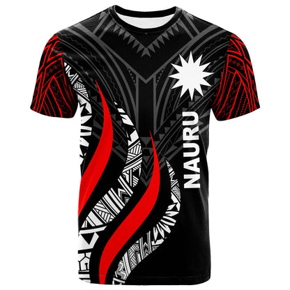 Nauru T - Shirt - Nauru Strong Fire Pattern Red