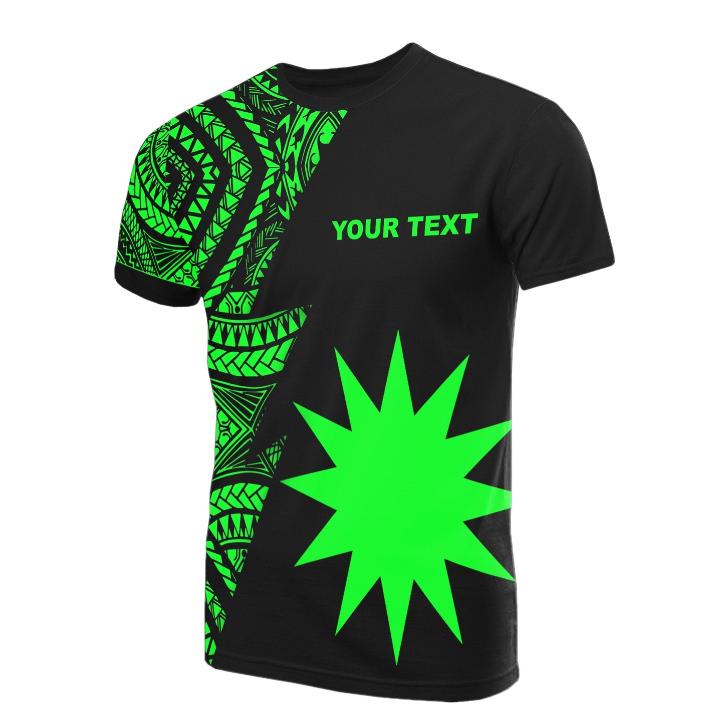 Nauru Custom Personalised T Shirt Micronesian Pattern Green Style