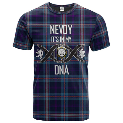 Printivon Nevoy Clan DNA In Me Tartan Crest T Shirt