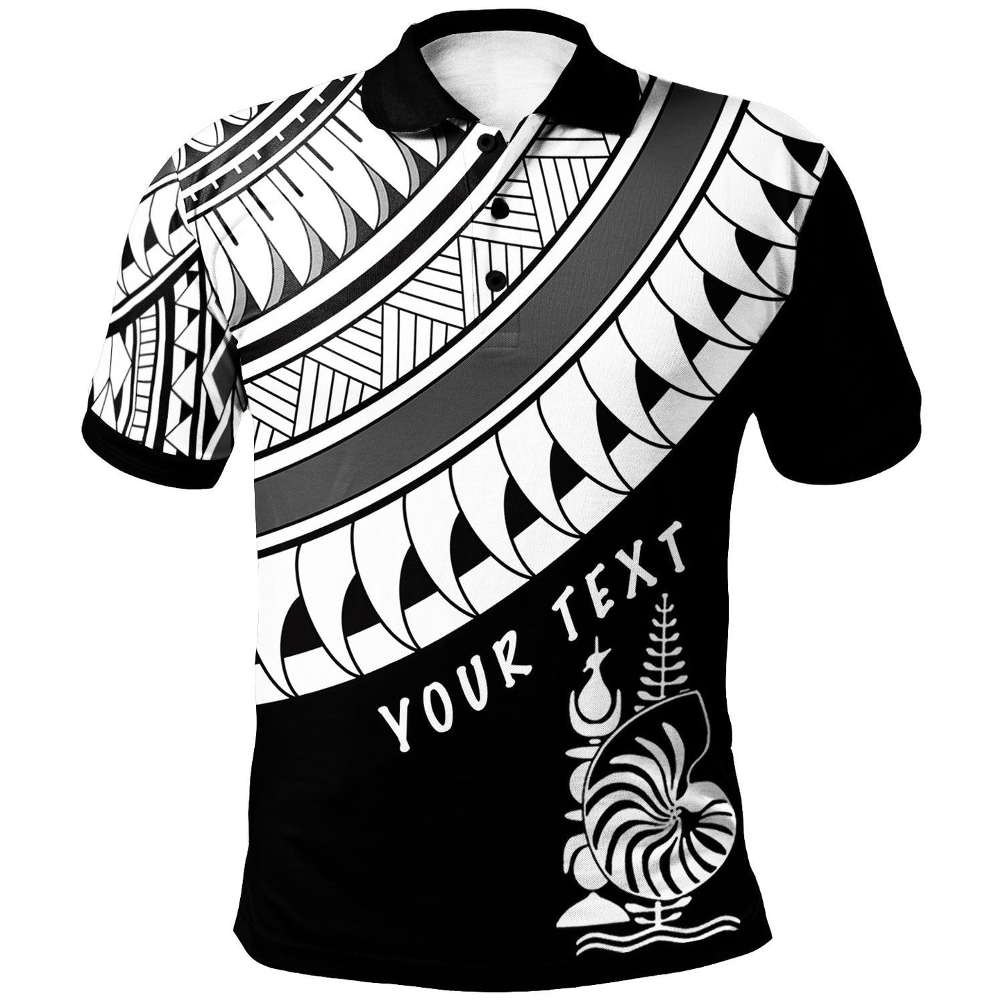 New Caledonia Custom Personalised Polo Shirt - Ginger Lei Pattern White