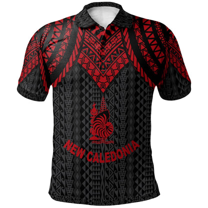 New Caledonia Polo Shirt - Polynesian Armor Style Red