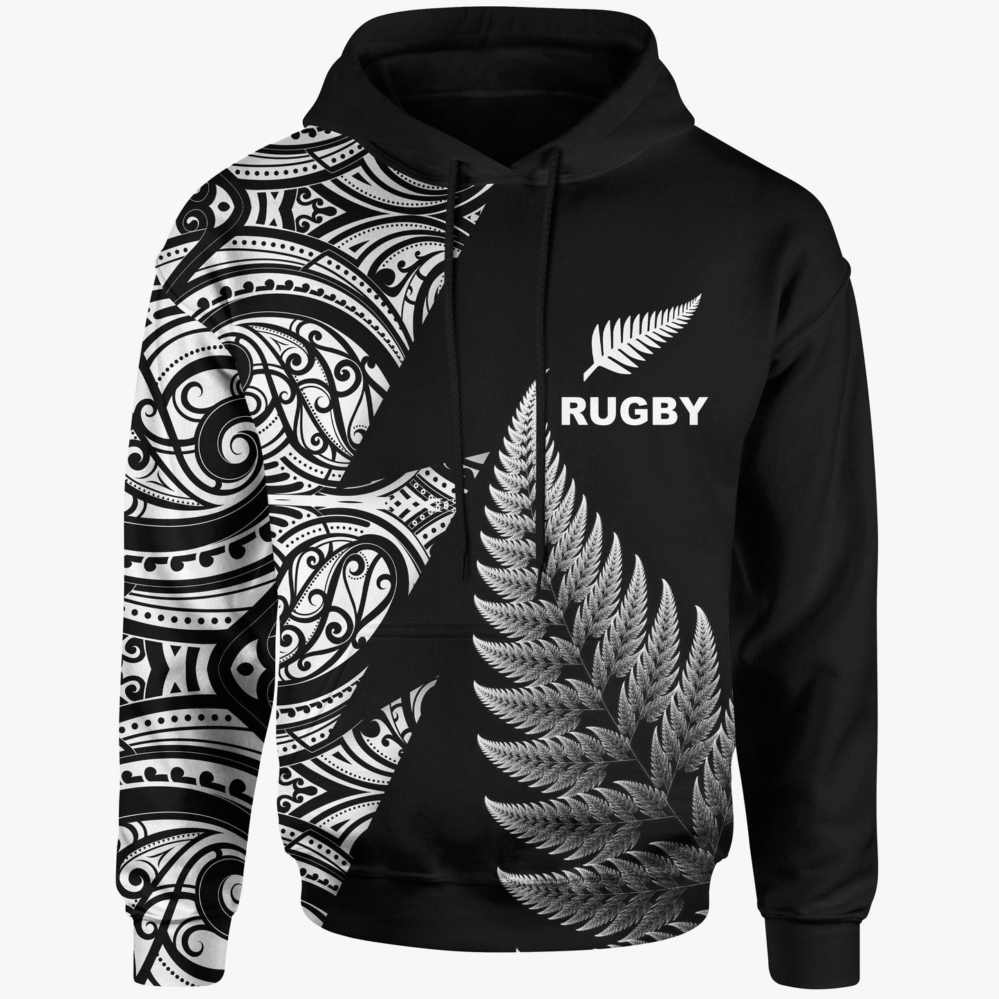 New Zealand Rugby Hoodie Aotearoa Maori Style