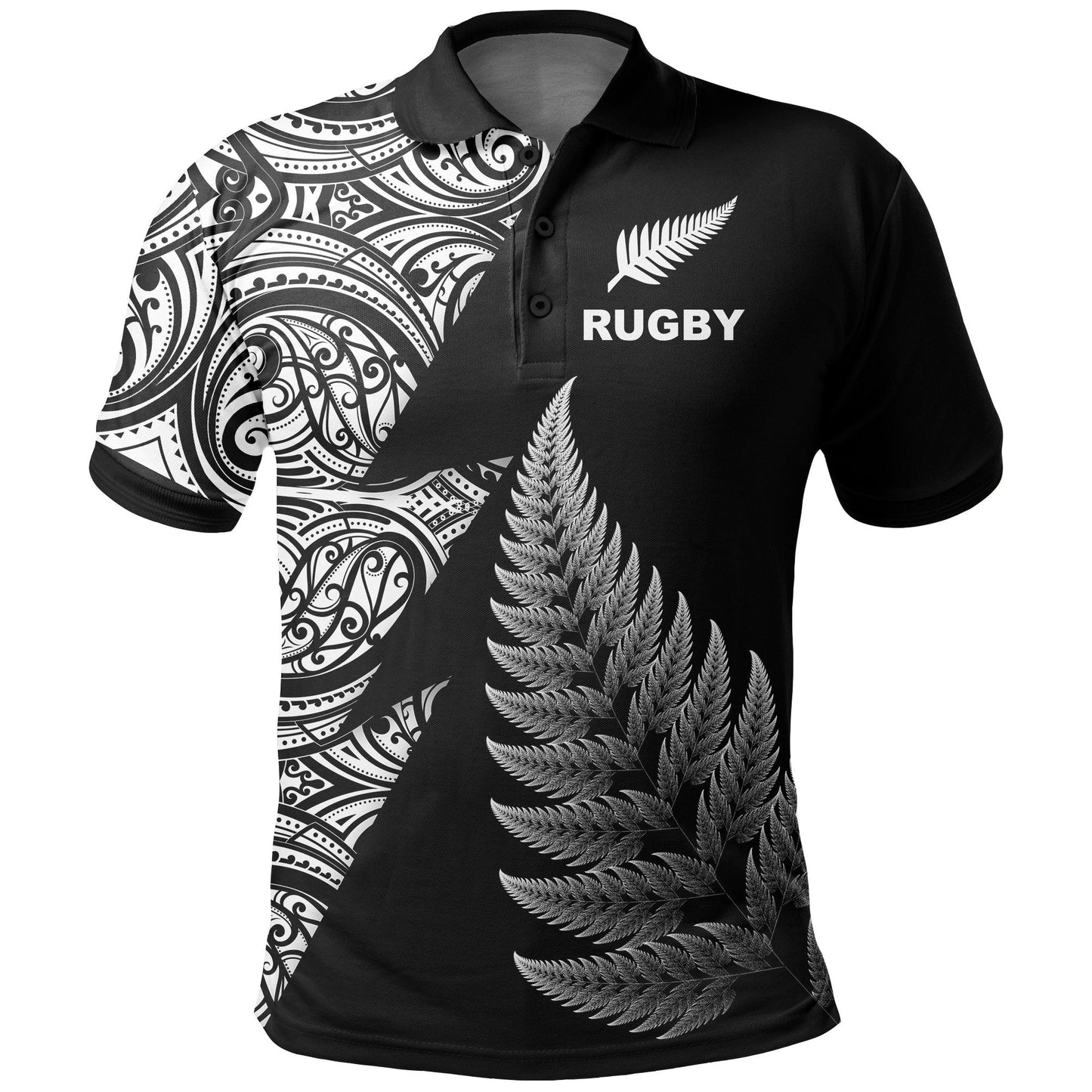 New Zealand Rugby Polo Shirt - Aotearoa Maori Style