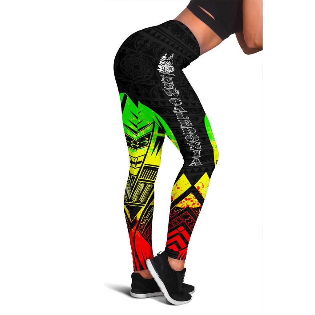 New Caledonia Polynesian Leggings - Polynesian Tattoo Reggae Version