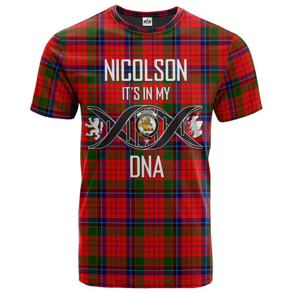 Printivon Nicolson Modern Clan DNA In Me Tartan Crest T Shirt