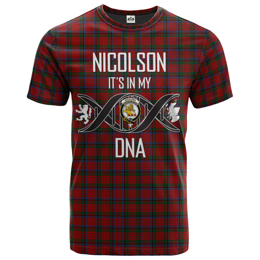 Printivon Nicolson (MacNicol) Clan DNA In Me Tartan Crest T Shirt