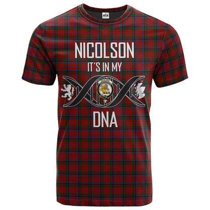 Printivon Nicolson (MacNicol) Clan DNA In Me Tartan Crest T Shirt