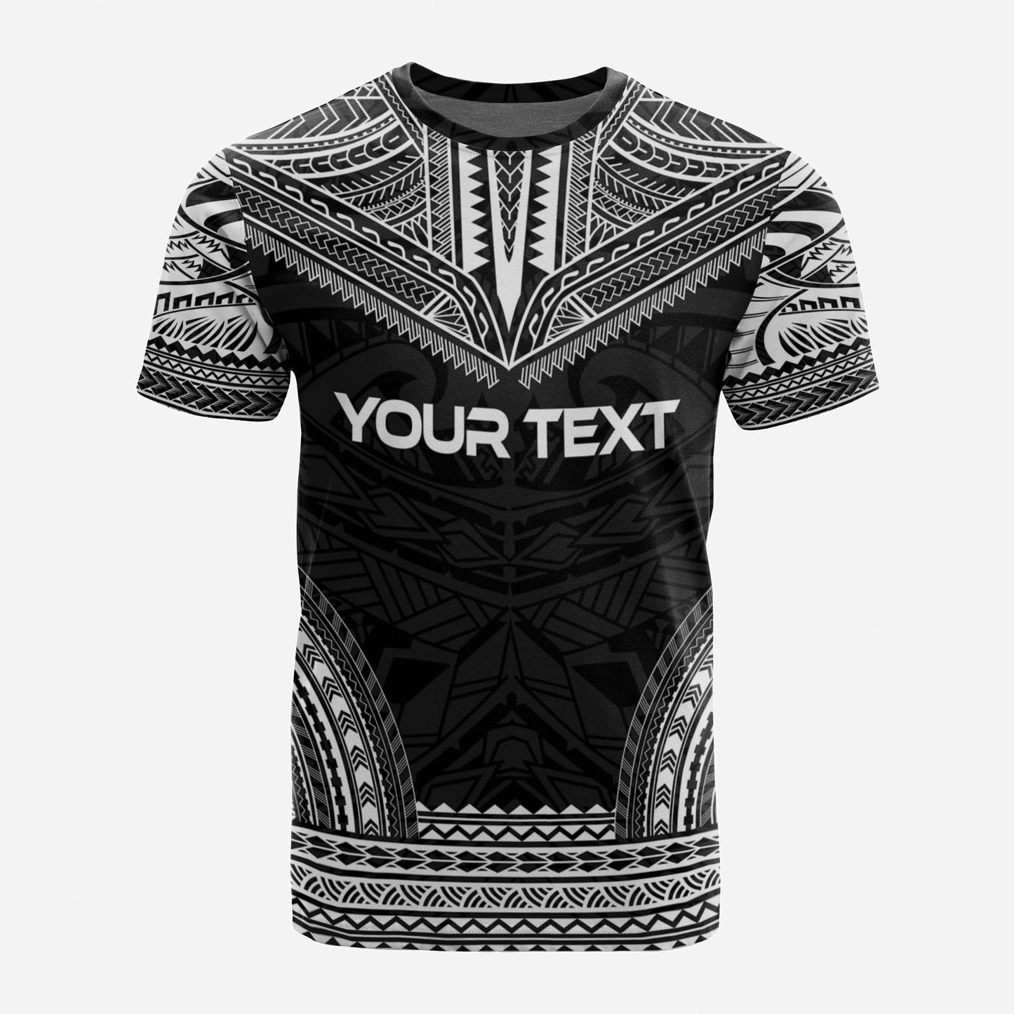 Niue Custom Personalised T Shirt Niue Seal Polynesian Chief Tattoo Black Version