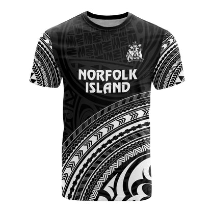 Norfolk Island All Over T Shirt Norfolk Island Coat Of Arms Polynesian Tribal Black Version