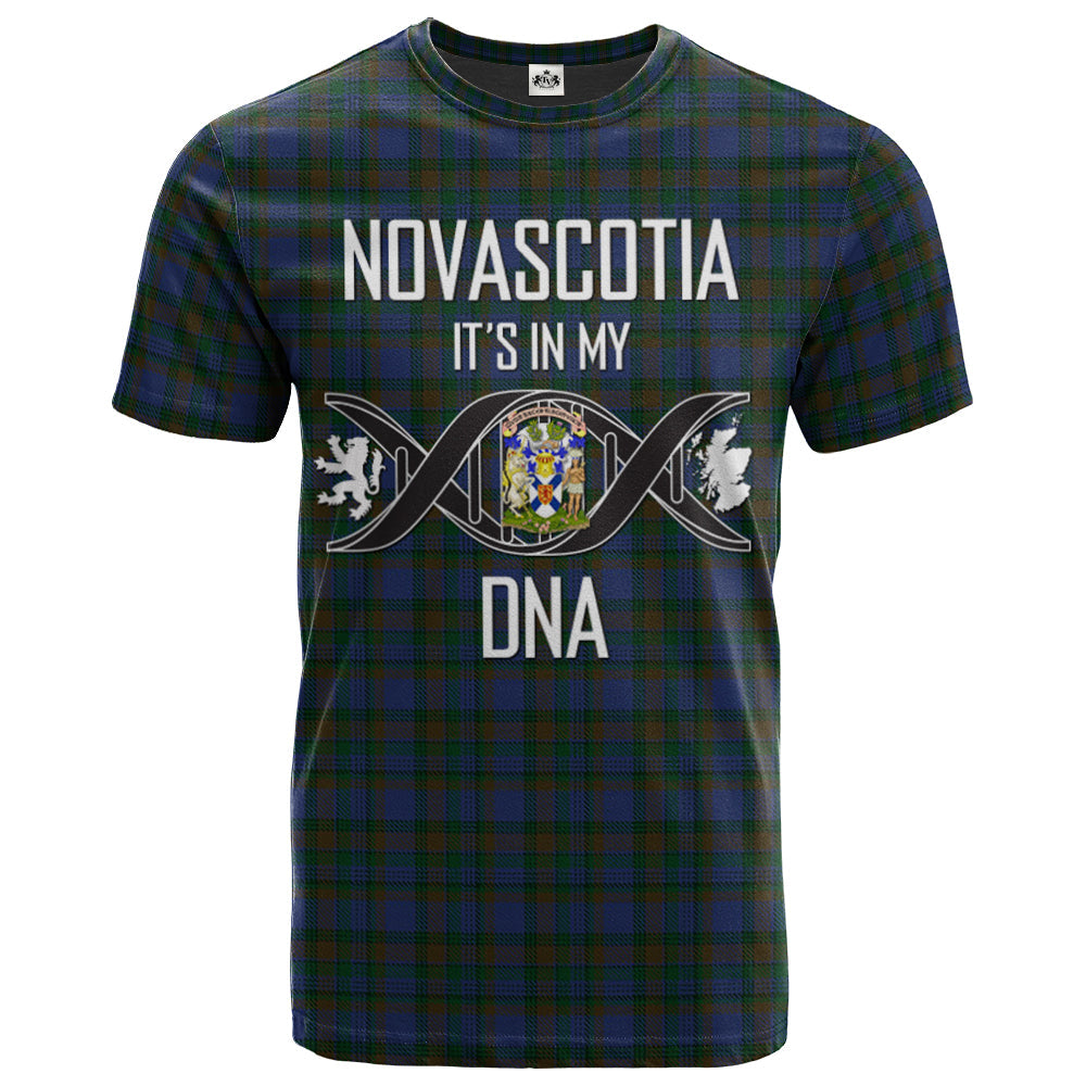 Printivon NovaScotia District Clan DNA In Me Tartan Crest T Shirt