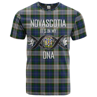 Printivon NovaScotia District Dress Clan DNA In Me Tartan Crest T Shirt