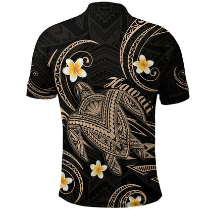 Hawaii Polo Shirt Hawaiian Turtle Plumeria Mixed Polynesian Nude Style