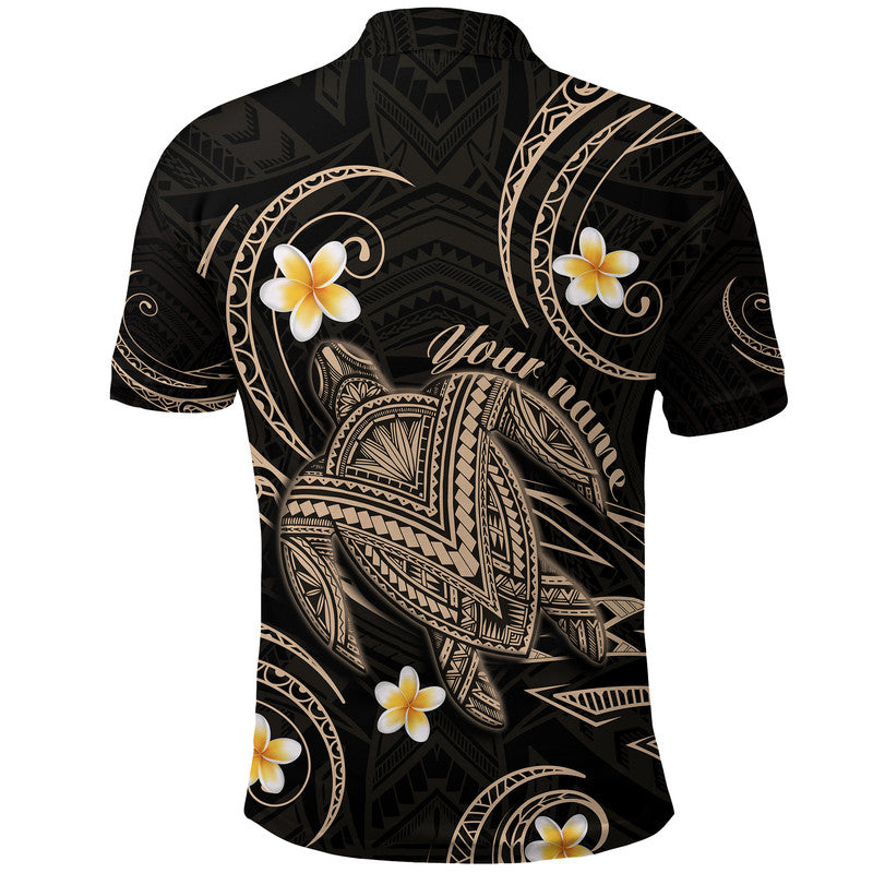 Custom Personalised Hawaii Polo Shirt Hawaiian Turtle Plumeria Mixed Polynesian Nude Style