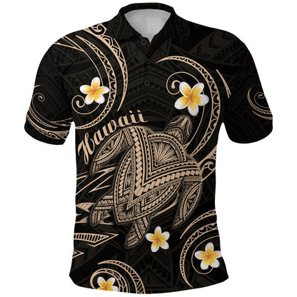 Hawaii Polo Shirt Hawaiian Turtle Plumeria Mixed Polynesian Nude Style