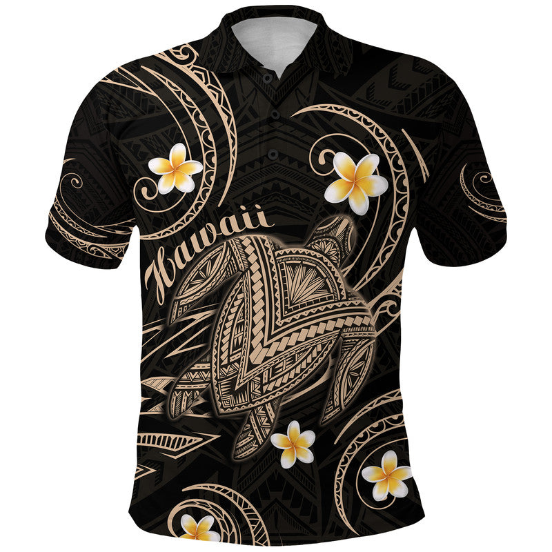 Custom Personalised Hawaii Polo Shirt Hawaiian Turtle Plumeria Mixed Polynesian Nude Style
