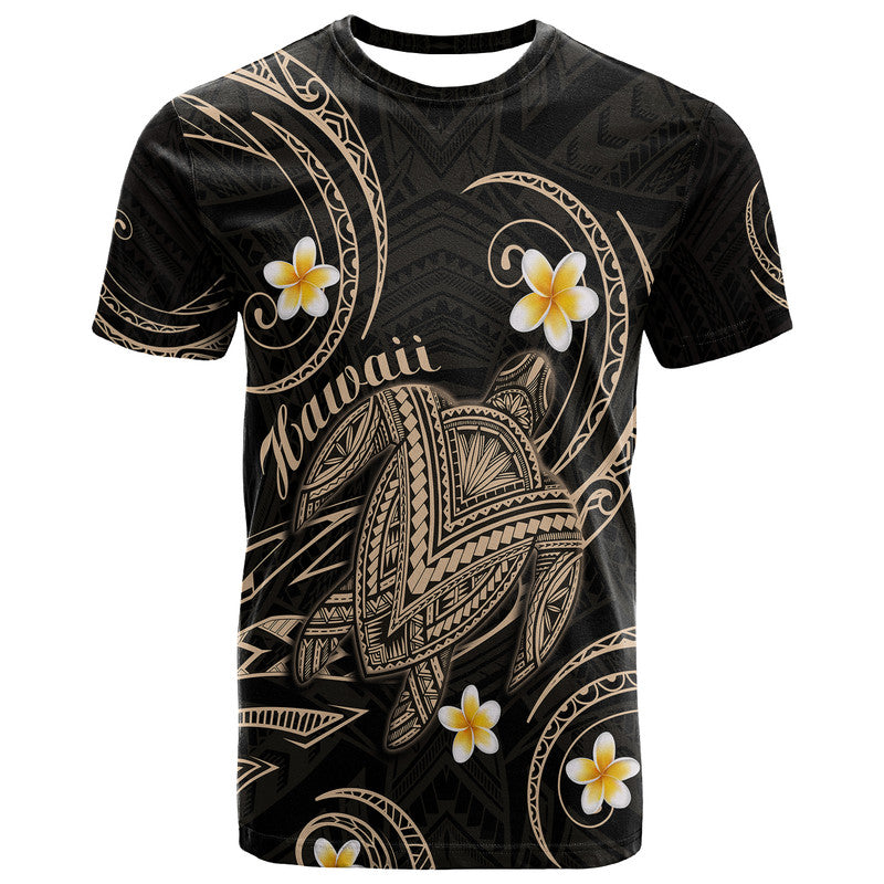Hawaii T Shirt Hawaiian Turtle Plumeria Mixed Polynesian Nude Style