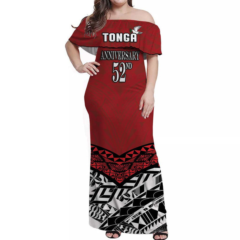 Tonga Off Shoulder Long Dress Independence Anniversary Special Version 2022
