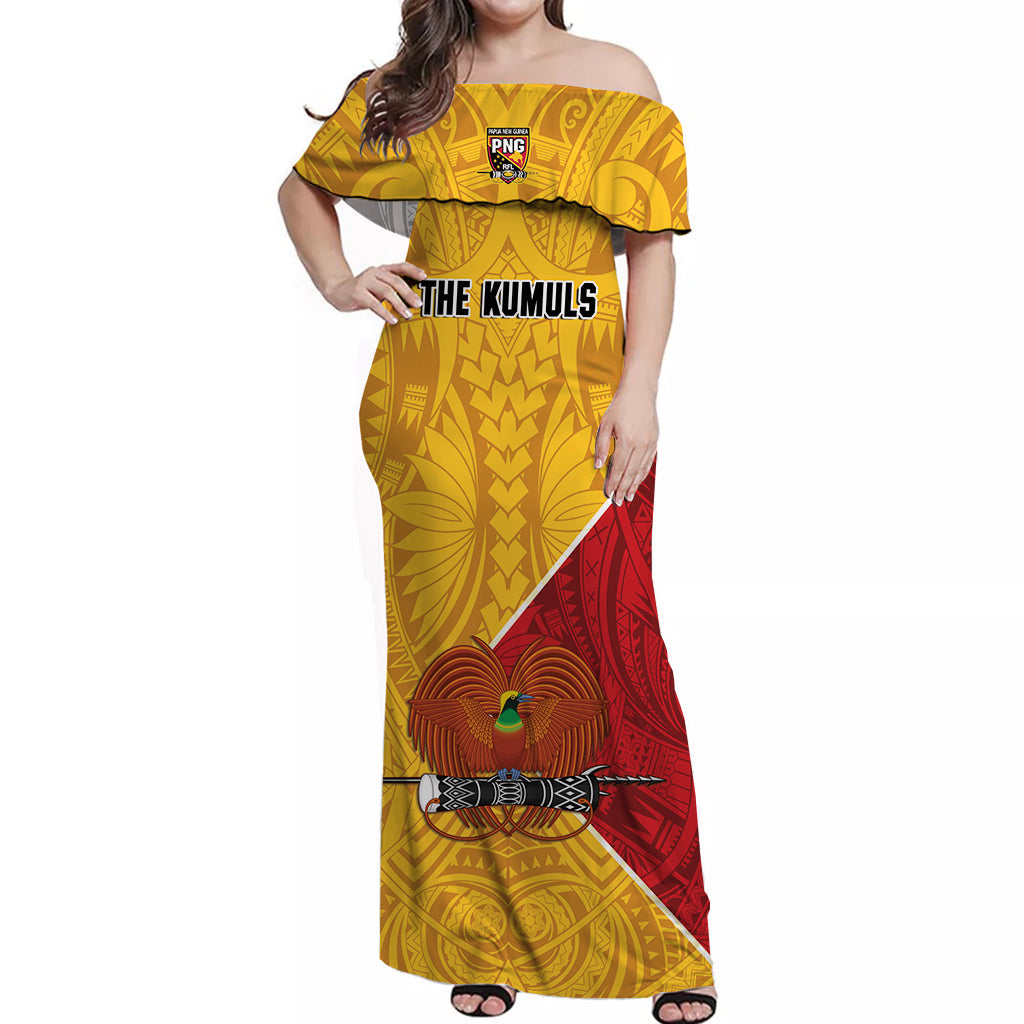 The Kumuls PNG Off Shoulder Long Dress Papua New Guinea Polynesian Dynamic Style