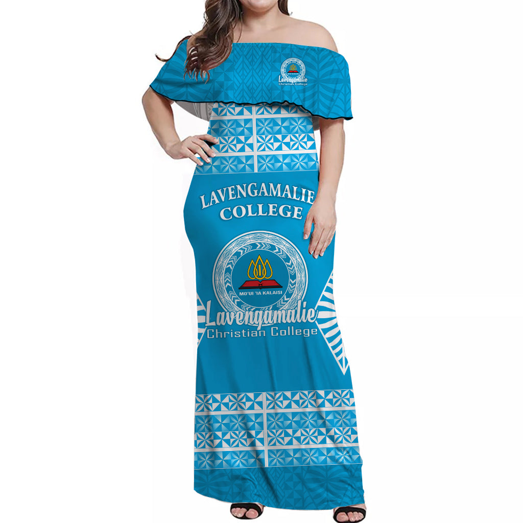 Lavengamalie College Tonga Off Shoulder Long Dress Tongan Pattern