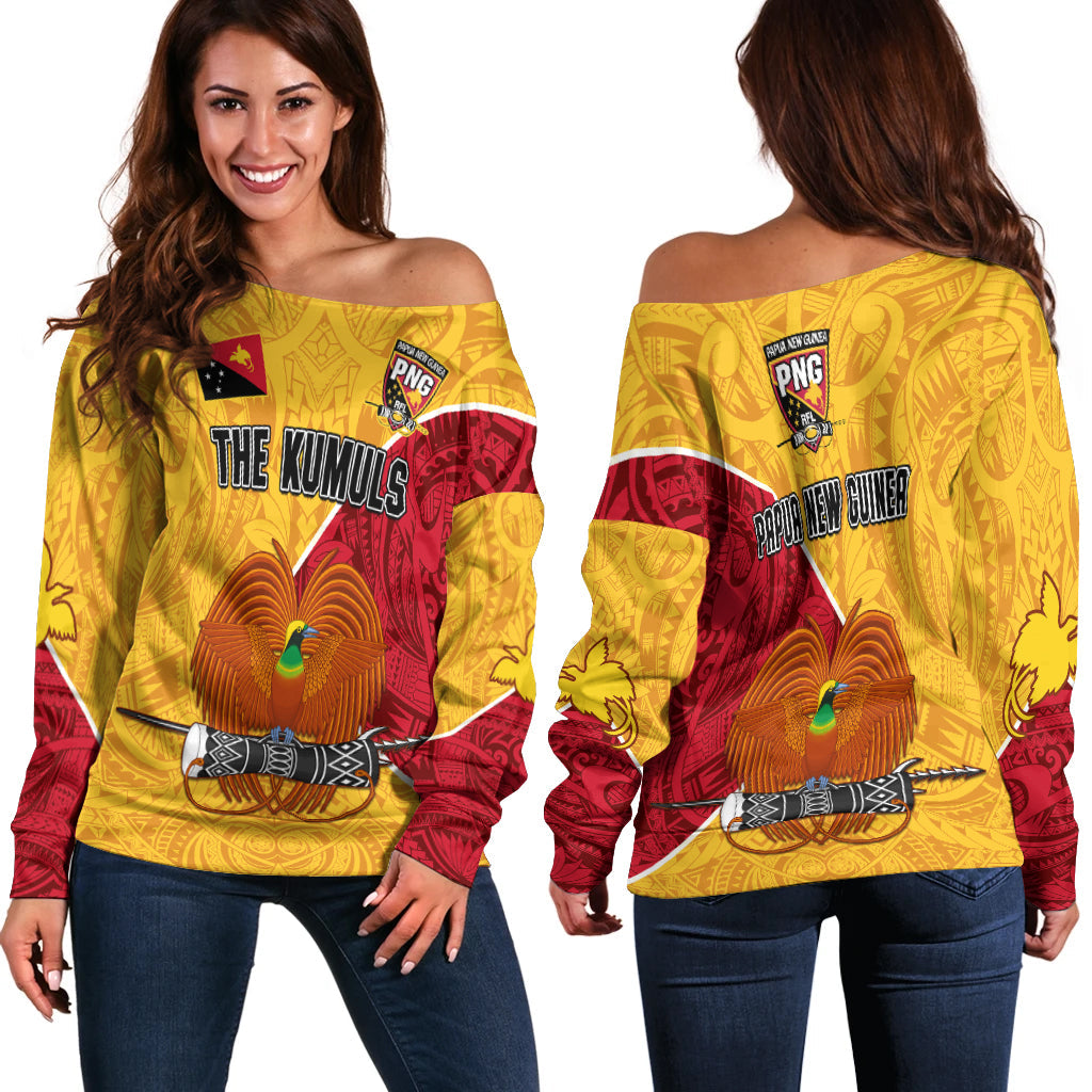 The Kumuls PNG Off Shoulder Sweater Papua New Guinea Polynesian Dynamic Style