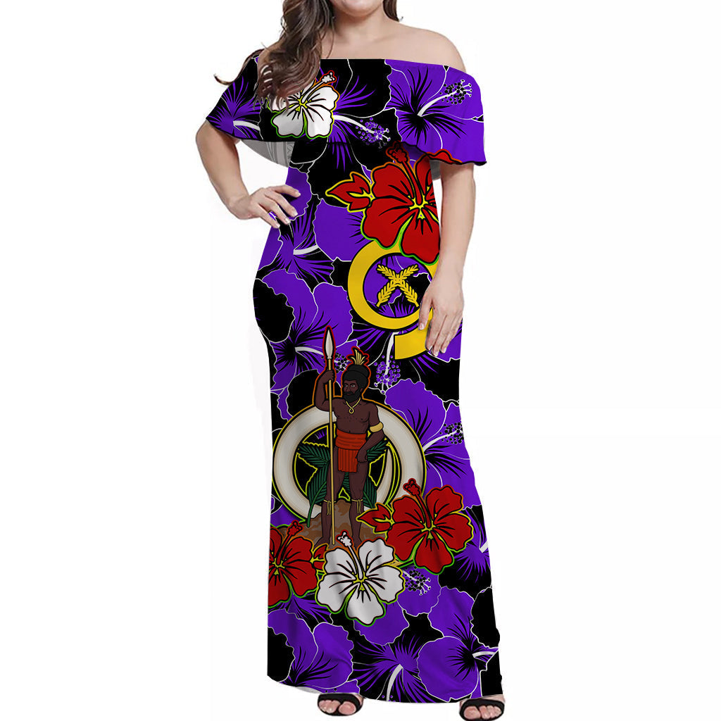 Vanuatu Off Shoulder Long Dress Polynesia Delightful Version 06