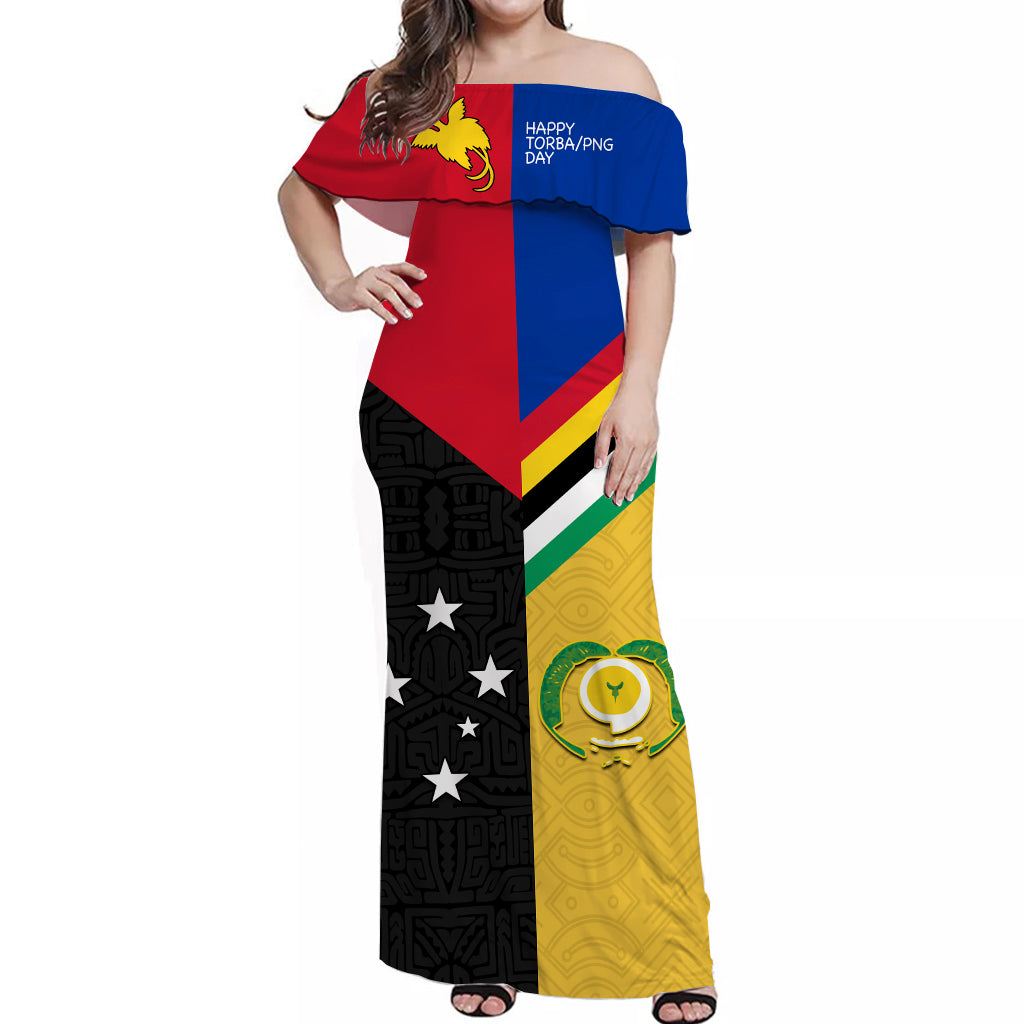Torba PNG Day Off Shoulder Long Dress 2022 Simple Polynesia
