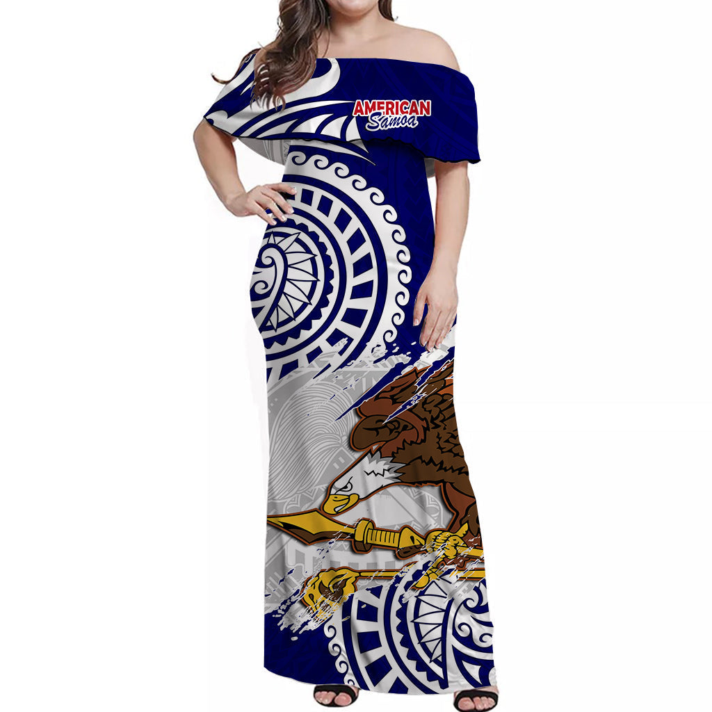 American Samoa Independence Day Off Shoulder Long Dress Polynesian Special Version