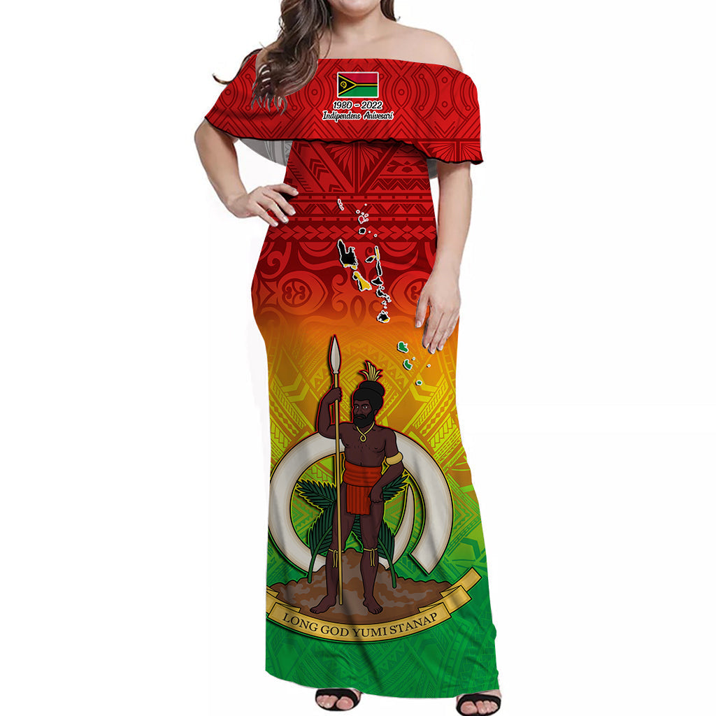 Vanuatu Independence Day Off Shoulder Long Dress 42nd Anniversary Yumi Yumi Yumi