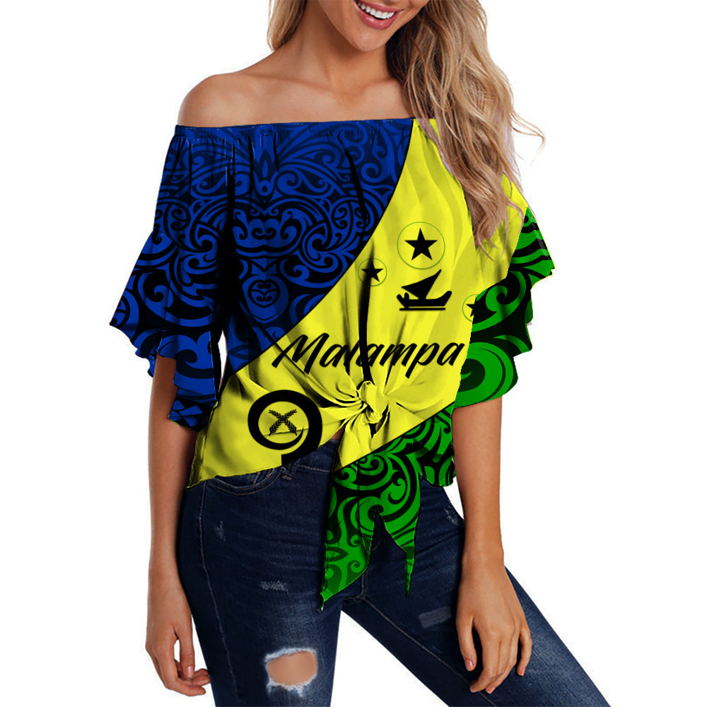 Malampa Province Off Shoulder Waist Wrap Top Vanuatu Pattern