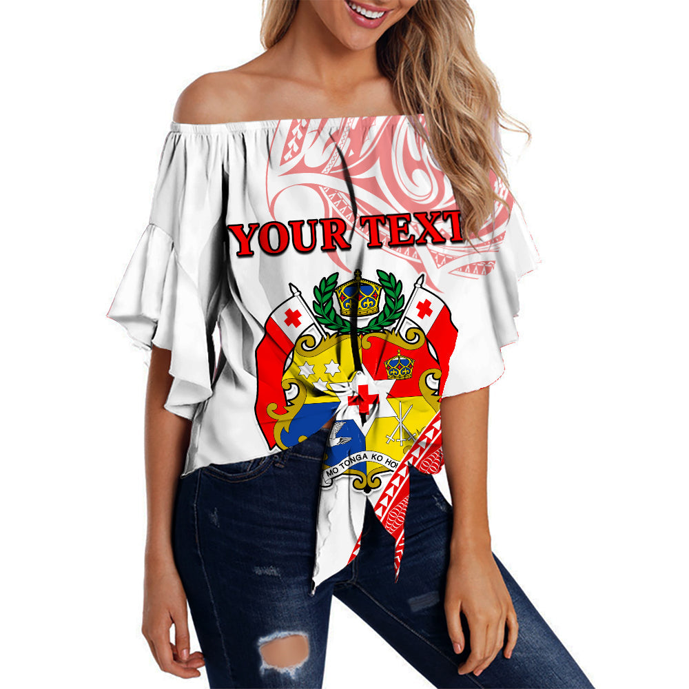 (Custom Personalised) Tonga Off Shoulder Waist Wrap Top Tongan Pattern Blithesome