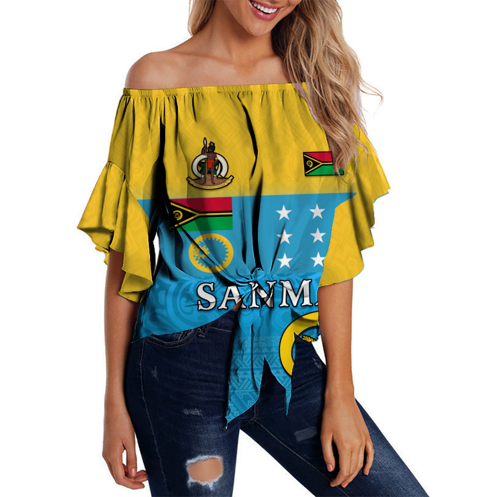 Sanma Province Off Shoulder Waist Wrap Top Vanuatu Proud