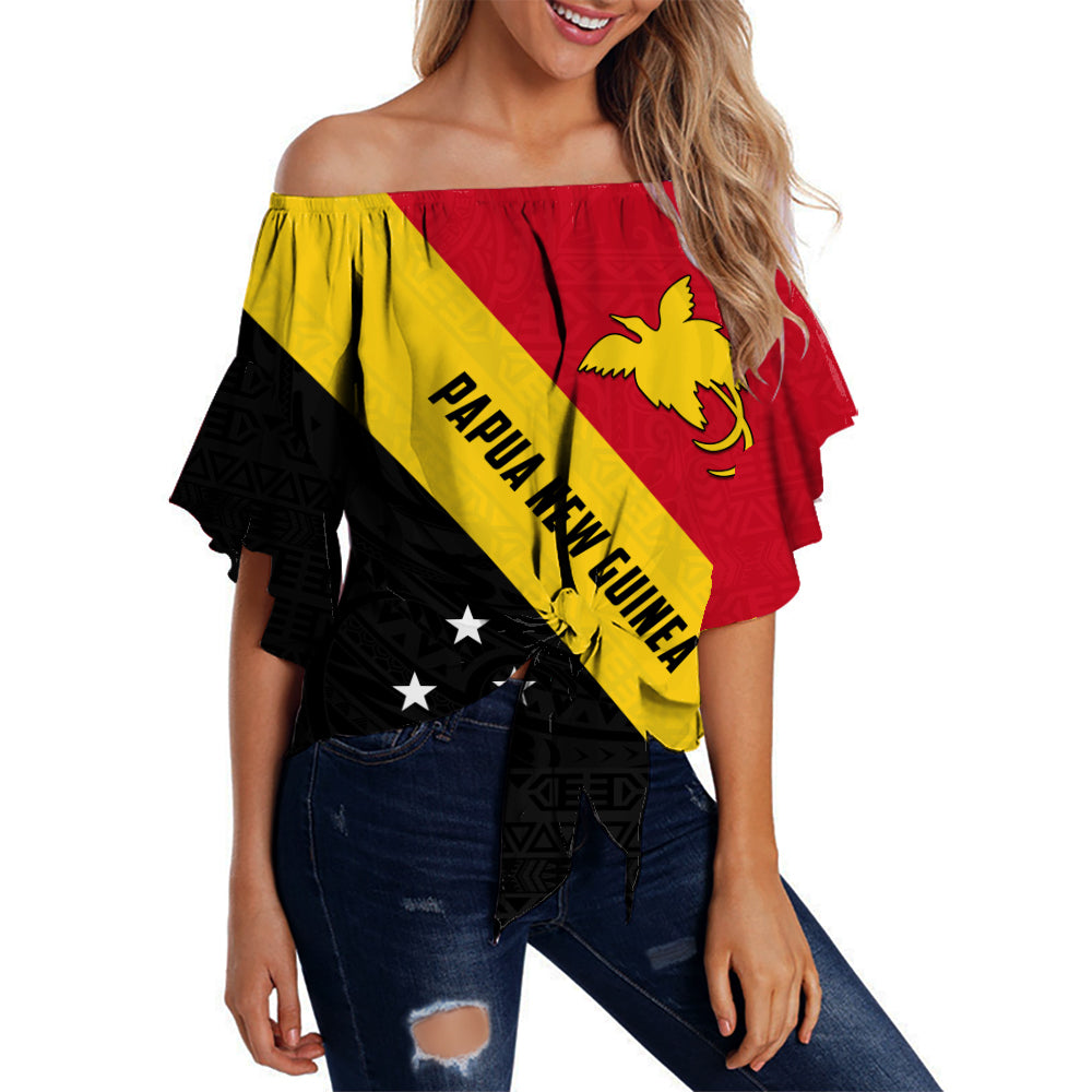 Papua New Guinea Off Shoulder Waist Wrap Top Simple