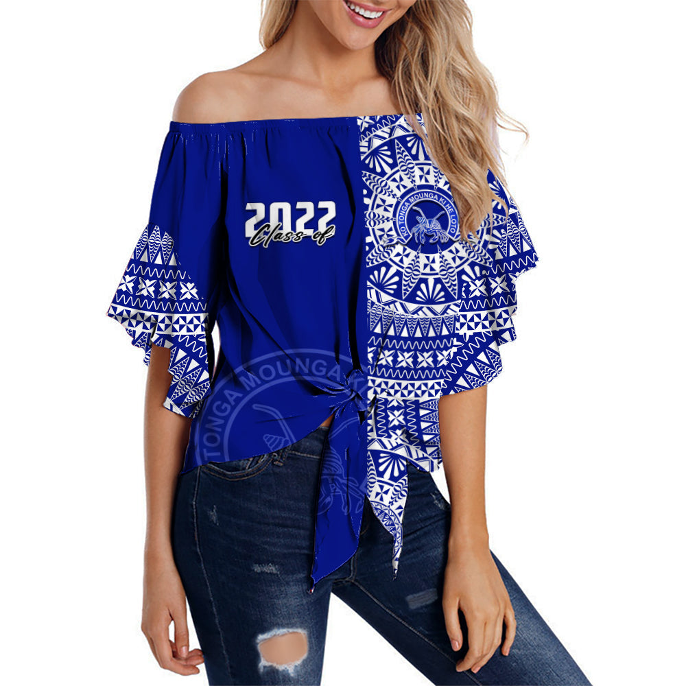 Queen Salote Tonga College Off Shoulder Waist Wrap Top Class Of Year Tongan Ngatu Pattern