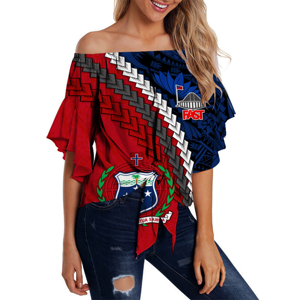 F.A.S.T Samoa Off Shoulder Waist Wrap Top Polynesian
