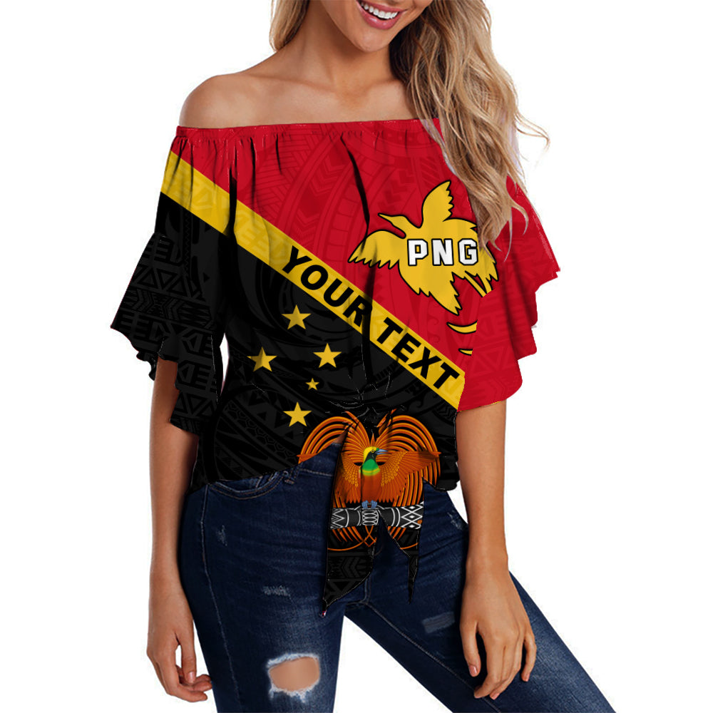 (Custom Personalised) Papua New Guinea Rugby Off Shoulder Waist Wrap Top The Kumuls PNG