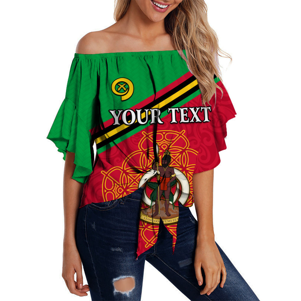 (Custom Personalised) Vanuatu Off Shoulder Waist Wrap Top Pattern Sand Drawing