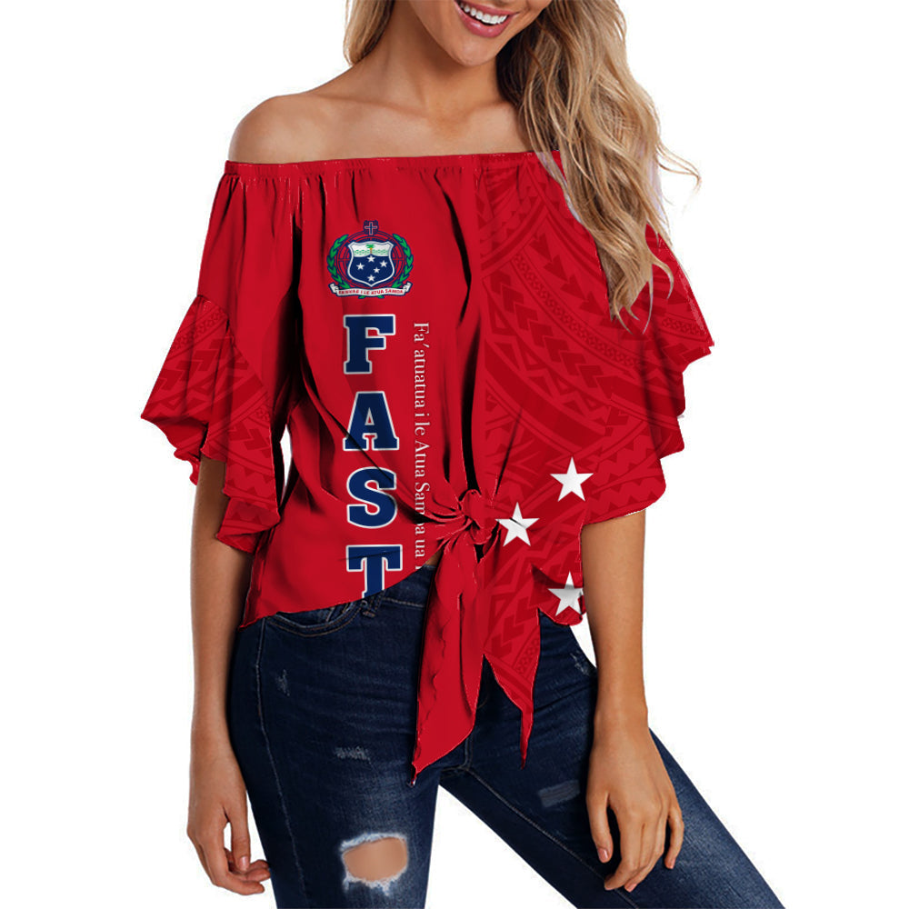 F.A.S.T Samoa Off Shoulder Waist Wrap Top We Ready Polynesian Samoan