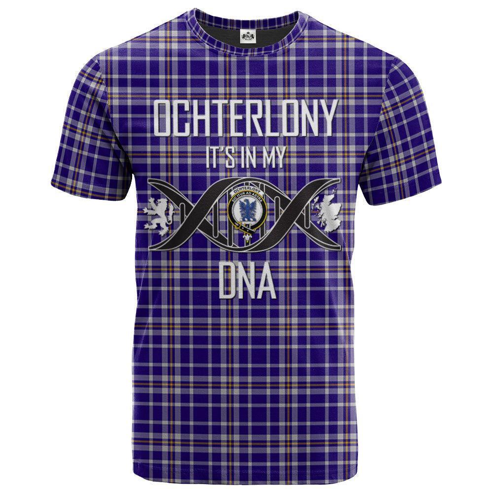 Printivon Ochterlony Clan DNA In Me Tartan Crest T Shirt