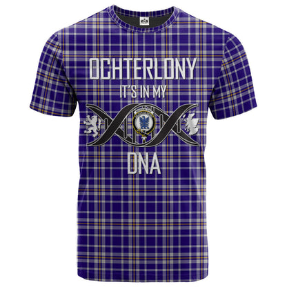 Printivon Ochterlony Clan DNA In Me Tartan Crest T Shirt