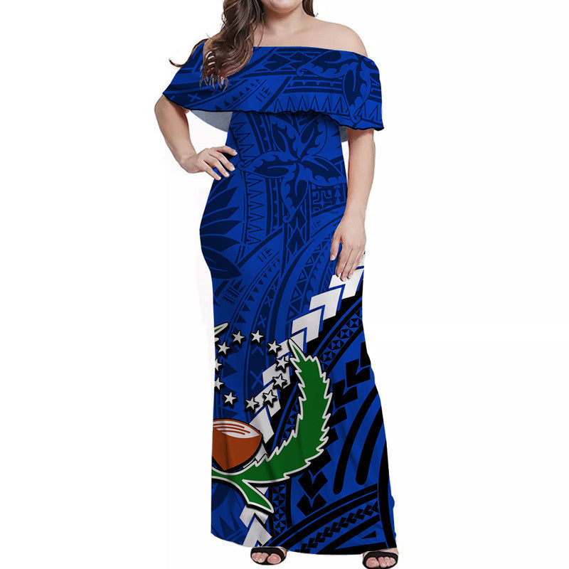 Pohnpei Off Shoulder Long Dress Polynesian Style