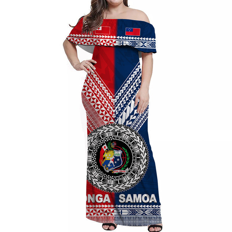 Tonga And Samoa TokoUso Polynesian Off Shoulder Long Dress