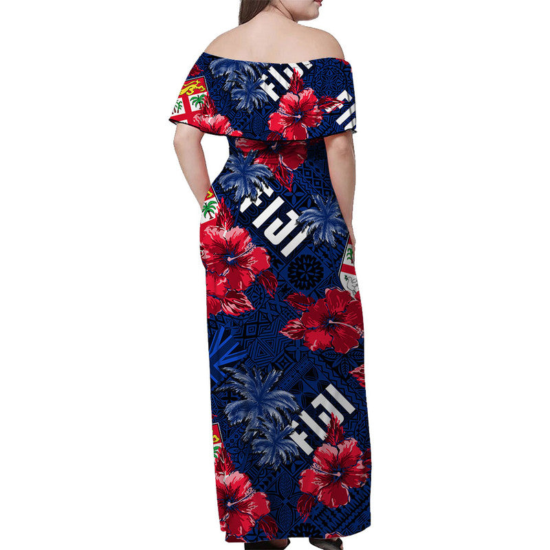 Fiji Hibiscus Off Shoulder Long Dress Hawaii Style No.2